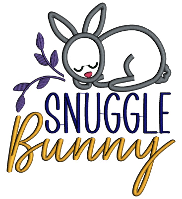 Snuggle Bunny Easter Applique Machine Embroidery Design Digitized Pattern