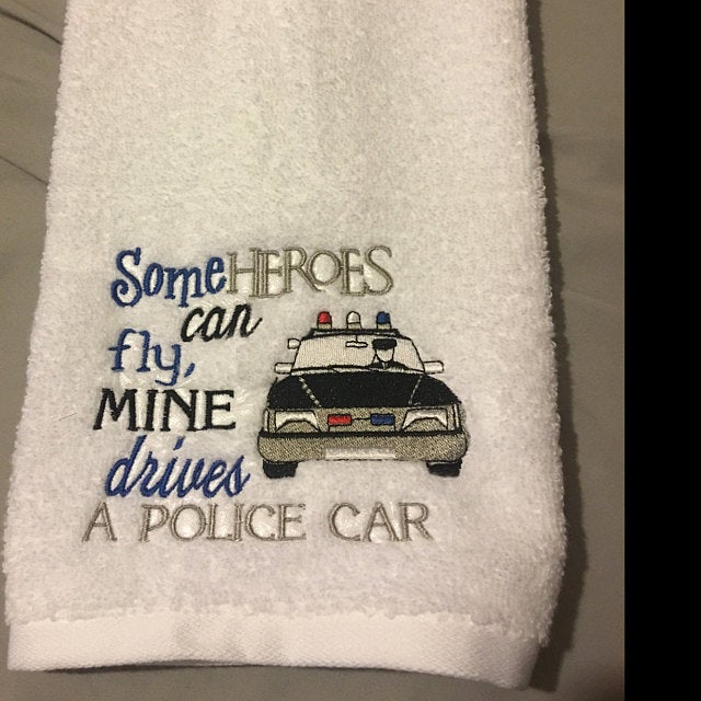 Some heroes can fly mine drives a Police Car Machine Embroidery Digitized Design Pattern - Instant Download- 4x4 , 5x7, 6x10