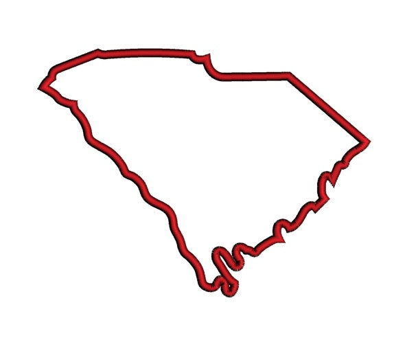 South Carolina Applique Machine Embroidery Digitized State Design Pattern