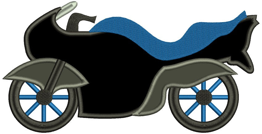 Sports Motorcycle Applique Machine Embroidery Design Digitized Pattern