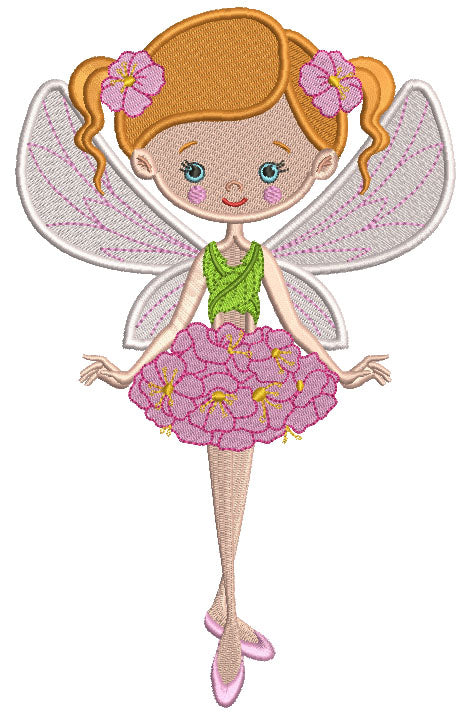 Spring Fairy Ballerina Filled Machine Embroidery Design Digitized Pattern