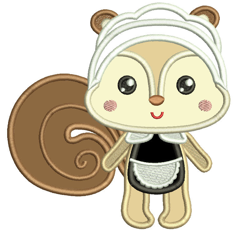 Squirrel Pilgrim Thanksgiving Applique Machine Embroidery Design Digitized Pattern