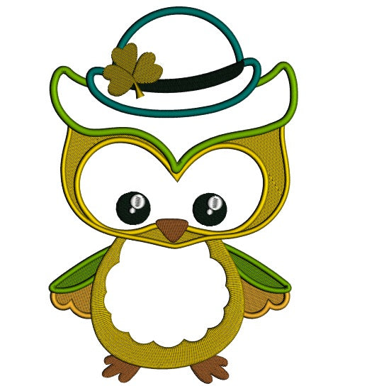 St Patrick's Day Owl Irish Applique Machine Embroidery Design Digitized Pattern