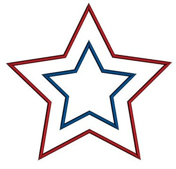 Star Applique Machine Embroidery Digitized Design Pattern - Instant Download - 4x4 , 5x7, 6x10