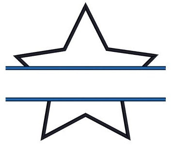 Star Applique Split Machine Embroidery Digitized Design Pattern - Instant Download - 4x4 , 5x7, 6x10