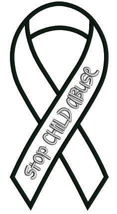 Stop Child Abuse Ribbon Applique Machine Embroidery Design Digitized Pattern
