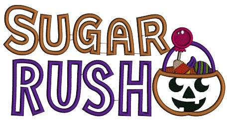 Sugar Rush Halloween Applique Machine Embroidery Digitized Design Pattern