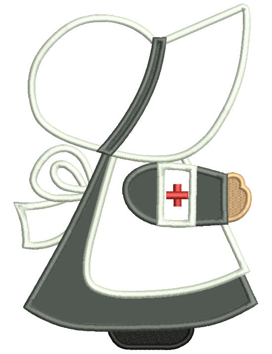 Sunbonnet Nurse Medical Applique Summer Machine Embroidery Design Digitized Pattern