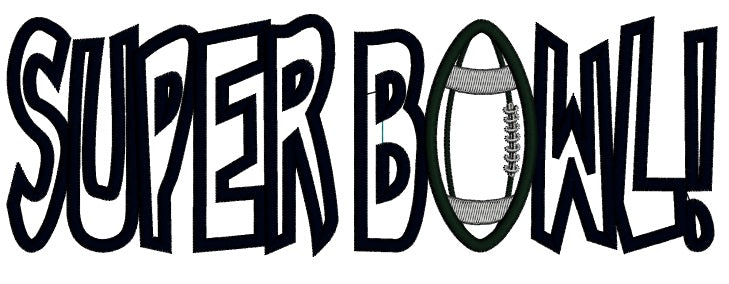 Super Bowl Football Sports Applique Machine Embroidery Design Digitized Pattern