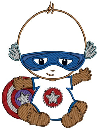 Super Hero Baby Applique Machine Embroidery Design Digitized Pattern