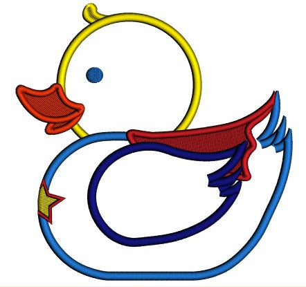 Superhero Duck Applique Machine Embroidery Design Digitized Pattern