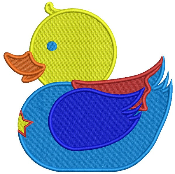 Superhero Duck Filled Machine Embroidery Design Digitized Pattern