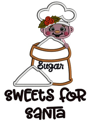 Sweets For Santa Cook Christmas Applique Machine Embroidery Design Digitized Pattern