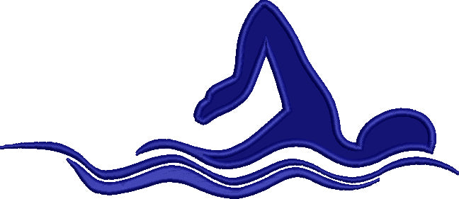 Swimmer and big waves Applique Machine Embroidery Digitized Design Pattern