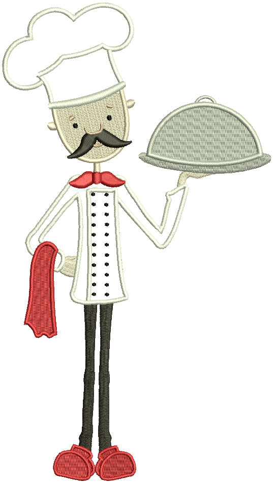 Tall Kitchen Chef Applique Machine Embroidery Design Digitized Pattern