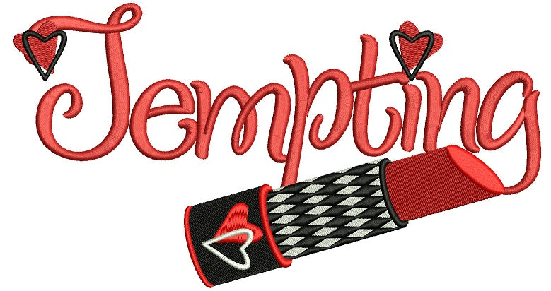 Tempting Lipstick Love Filled Machine Embroidery Design Digitized Pattern