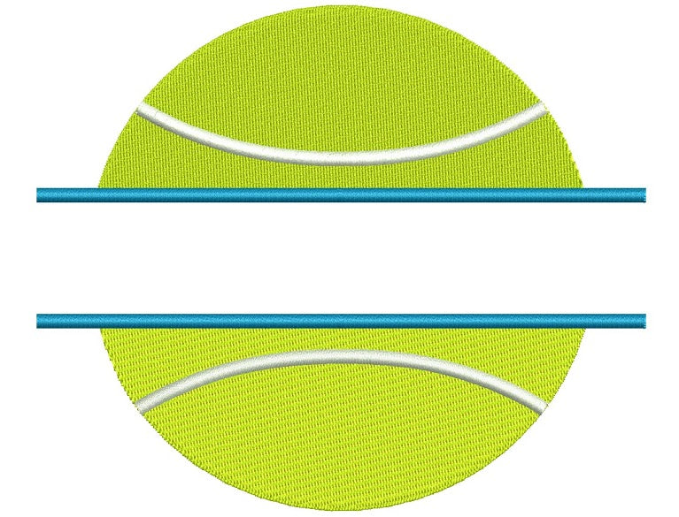 Tennis Ball Split Fill Machine Embroidery Digitized Design Pattern