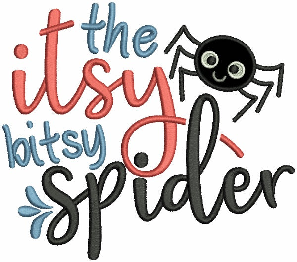 The Itsy Bitsy Spider Applique Machine Embroidery Design Digitized Pattern