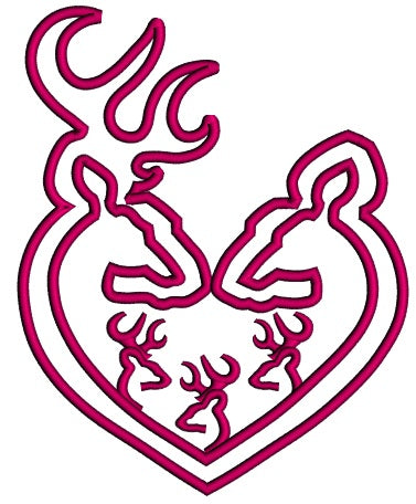 Three Boys Buck and a Doe Hunting Applique Machine Embroidery Digitized Design Pattern