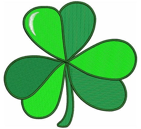 Three Hearts Shamrock Irish Filled Machine Embroidery Digitized Design Pattern