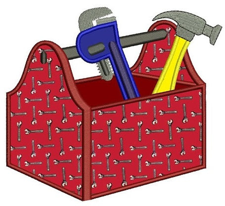 Toolbox Wrench and Hammer Applique Mechanic handyman Machine Embroidery Digitized Design Pattern- Instant Download - 4x4 ,5x7,6x10