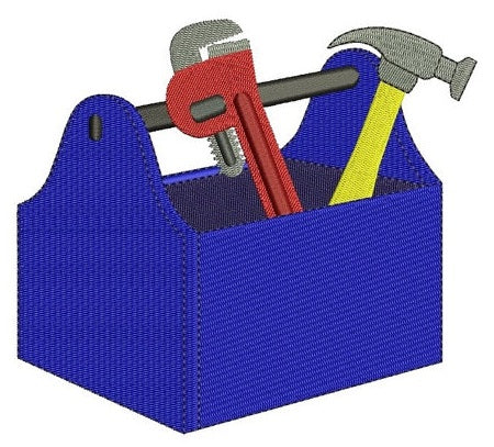 Toolbox Wrench and Hammer Mechanic handyman Machine Filled Embroidery Digitized Design Pattern- Instant Download - 4x4 ,5x7,6x10