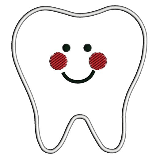 Tooth Applique Machine Embroidery Digitized Design Pattern