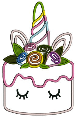 Unicorn Cacke Filled Applique Embroidery Design Digitized Pattern