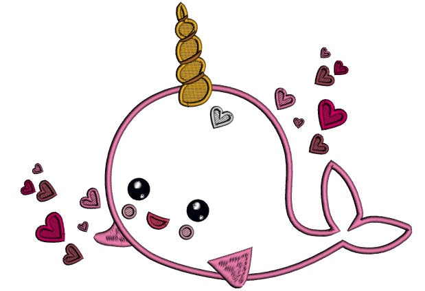 Unicorn Of The Sea Applique Machine Embroidery Design Digitized Pattern