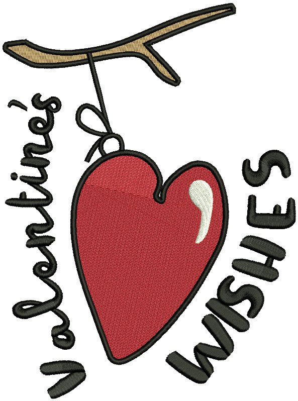 Valentine's Wishes Filled Machine Embroidery Design Digitized Pattern