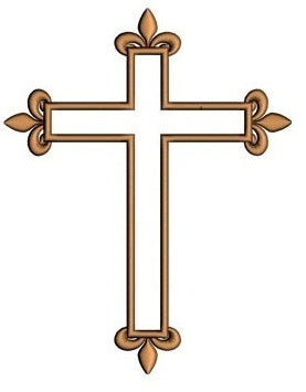 Victorian Cross Applique Machine Embroidery Digitized Design Pattern - Instant Download - 4x4 , 5x7, 6x10