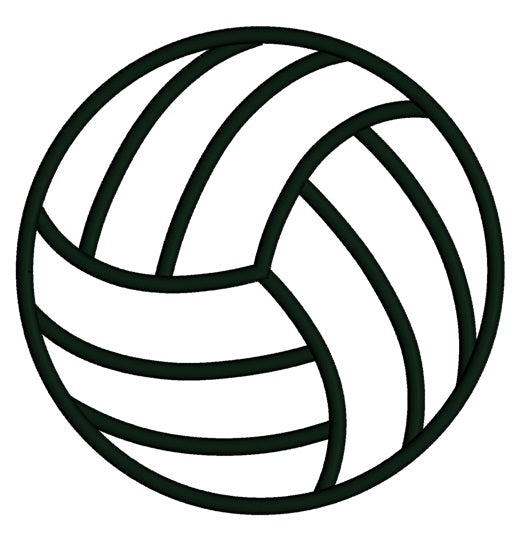 Volleyball Sports Applique Machine Embroidery Digitized Design Pattern