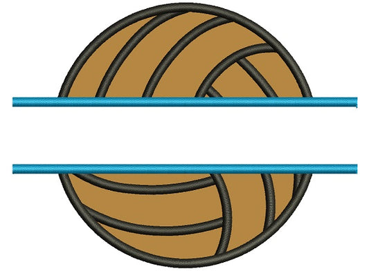 Volleyball Sports Split Applique Machine Embroidery Digitized Design Pattern