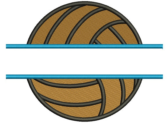 Volleyball Sports Split Filled Machine Embroidery Digitized Design Pattern