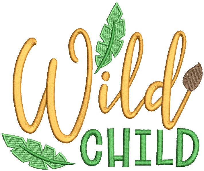 Wild Child Filled Machine Embroidery Design Digitized Pattern