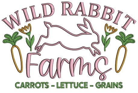 Wild Rabit Farms Carrots Lettuce Grains Easter Applique Machine Embroidery Design Digitized Pattern