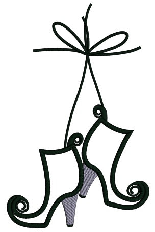 Witch's Boots Halloween Applique Machine Embroidery Design Digitized Pattern