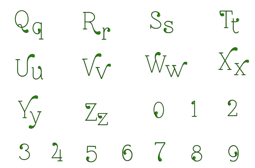 Znik Font Machine Embroidery Script Upper and Lower Case 1 2 3 inches