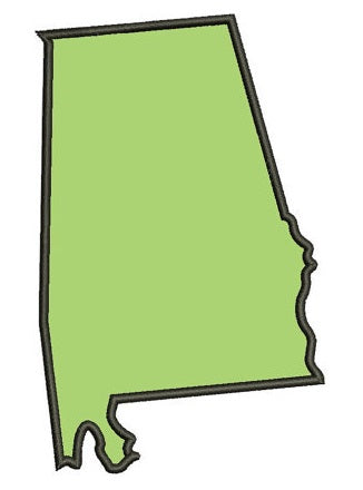 Alabama State Applique - Instant Download Machine Embroidery
