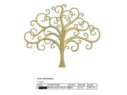 Tree Of Life Machine Embroidery Digitized Design Pattern - Instant Download - 4x4 , 5x7, and 6x10 -hoops