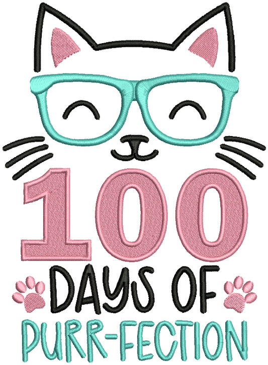 100 Days Of Purr-Fection Cat School Filled Machine Embroidery Design Digitized Pattern