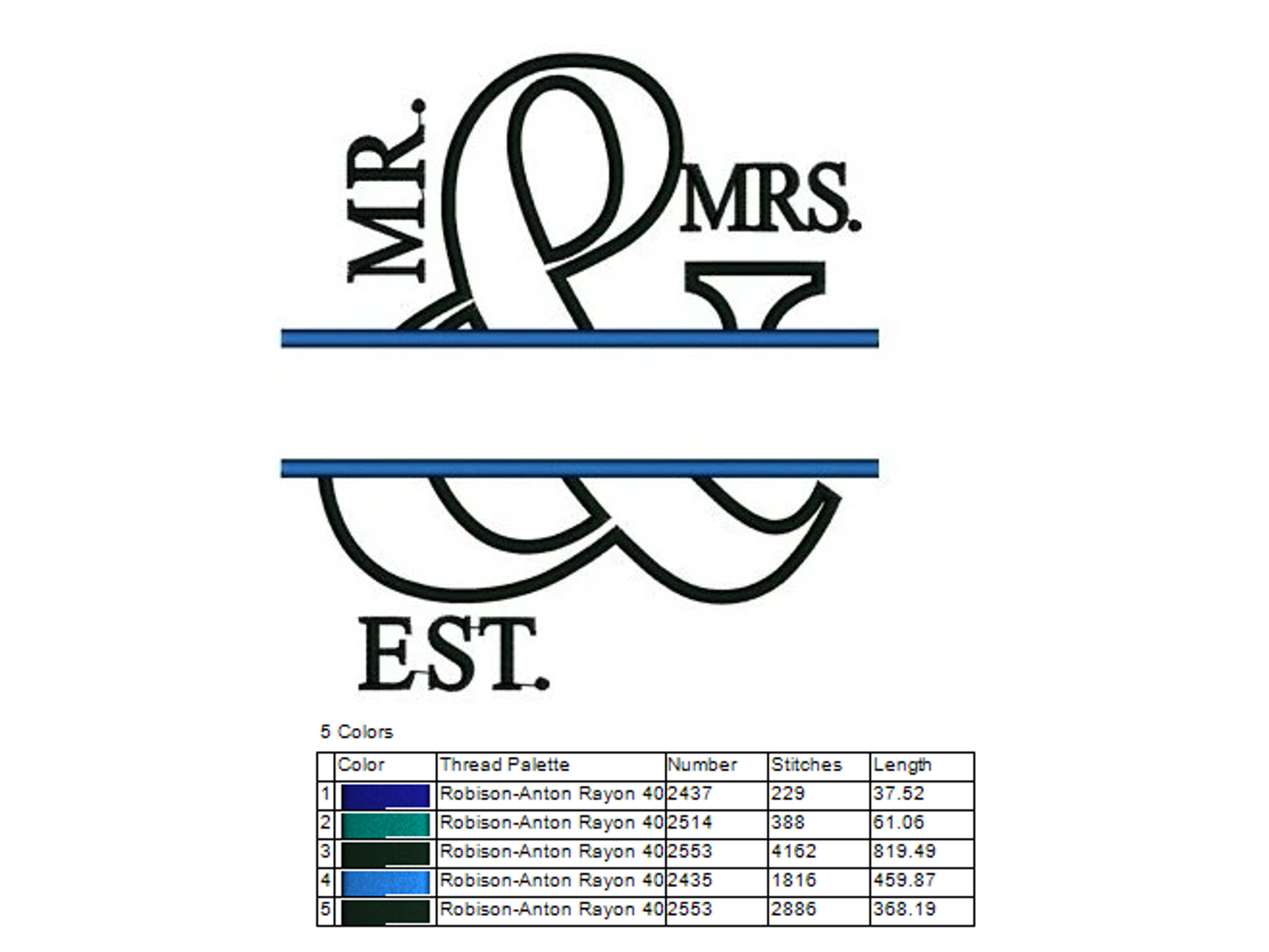 Mr & Mrs Applique Embroidery Digitized Design Design Pattern - Instant Download - 4x4 , 5x7, and 6x10 -hoops