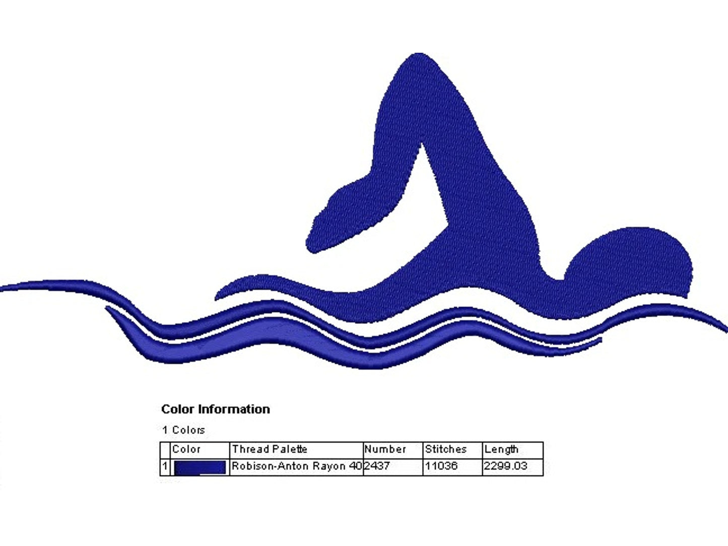 Fast Swimmer Embroidery Design – Swim Team Sports Filled Stitch File