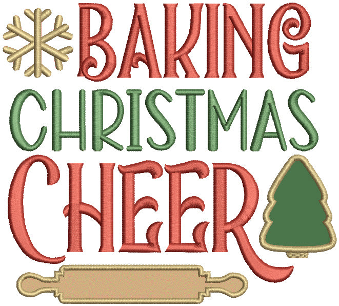 Baking Christmas Cheer Christmas Tree Applique Machine Embroidery Design Digitized Pattern