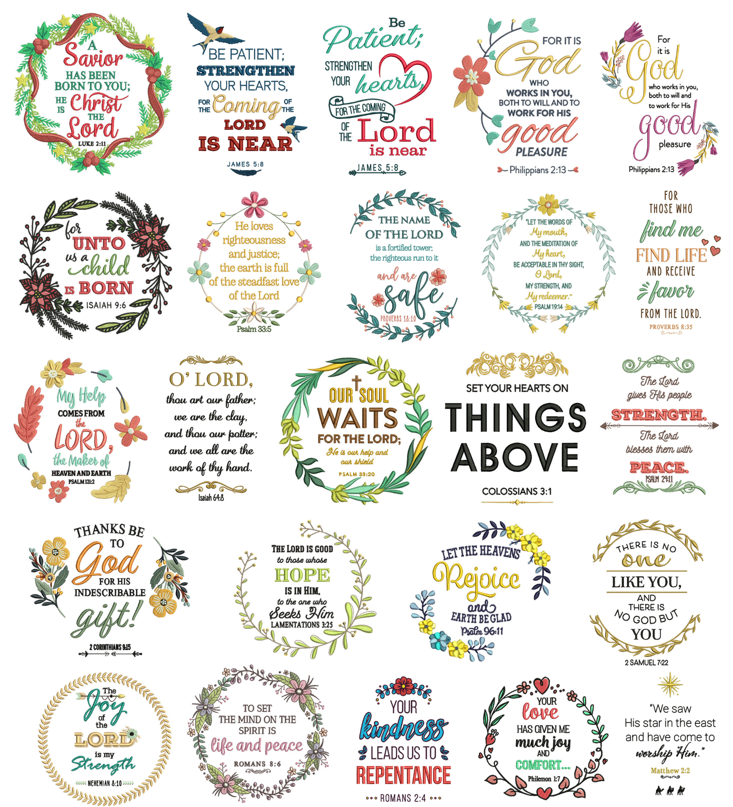 📖✨ Bible Verses Power Pack #2 – 24 Religious Machine Embroidery Designs
