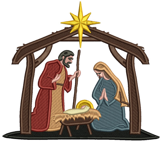 Birth Of Christ Christmas Filled Machine Embroidery Design Digitized Pattern