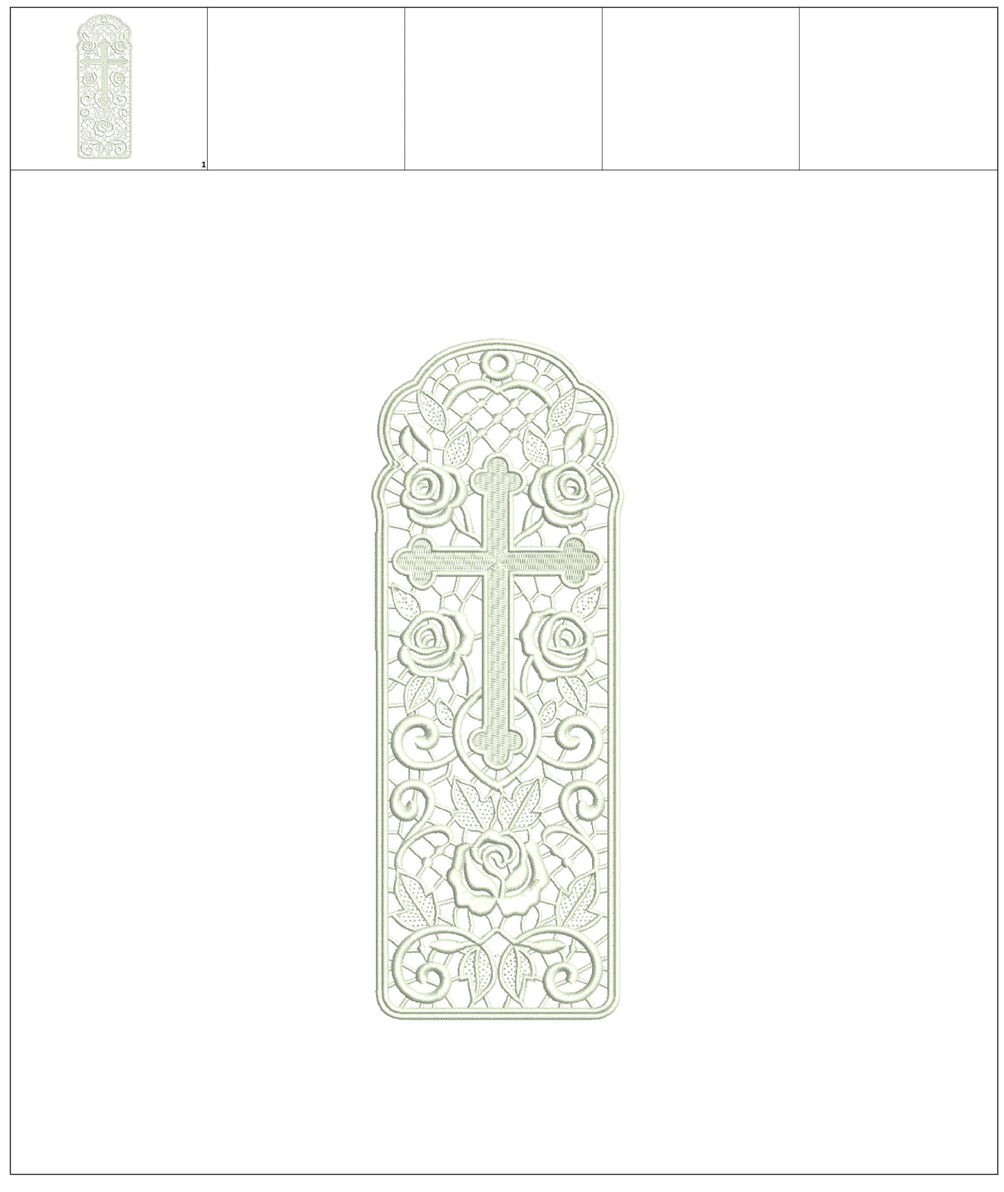 Free-Standing Lace (FSL) Bookmark Machine Embroidery Design Digitized Pattern
