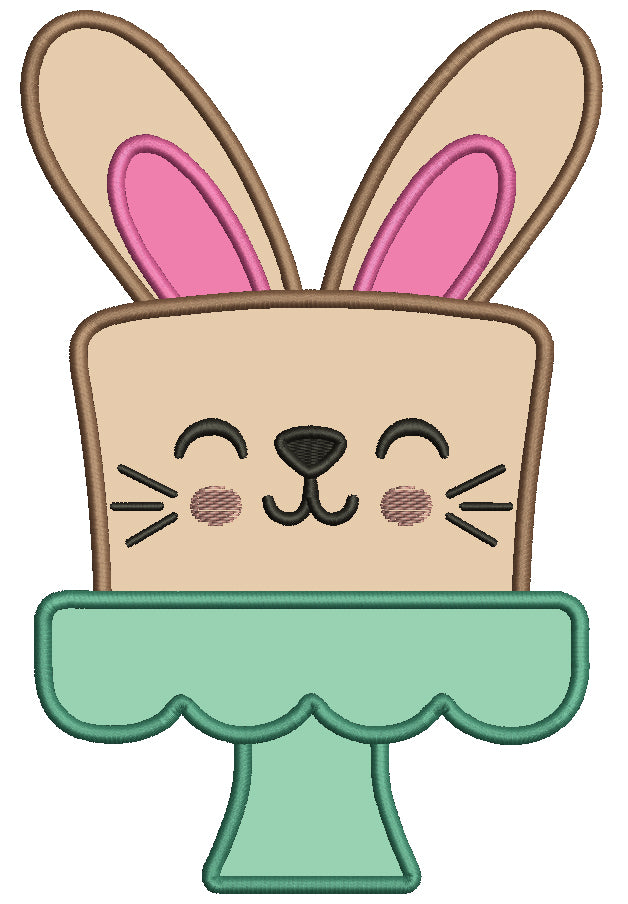 Bunny Cake Easter Applique Machine Embroidery Design Digitized Pattern