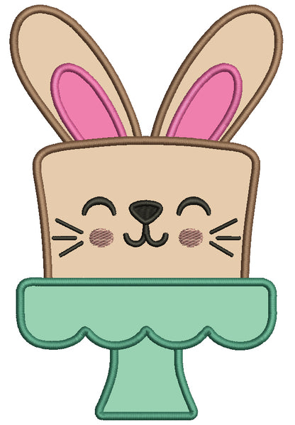 Bunny Cake Easter Applique Machine Embroidery Design Digitized Pattern