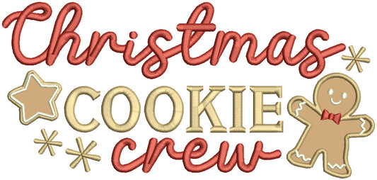 Christmas Cookie Crew Gingerbread Man Applique Machine Embroidery Design Digitized Pattern